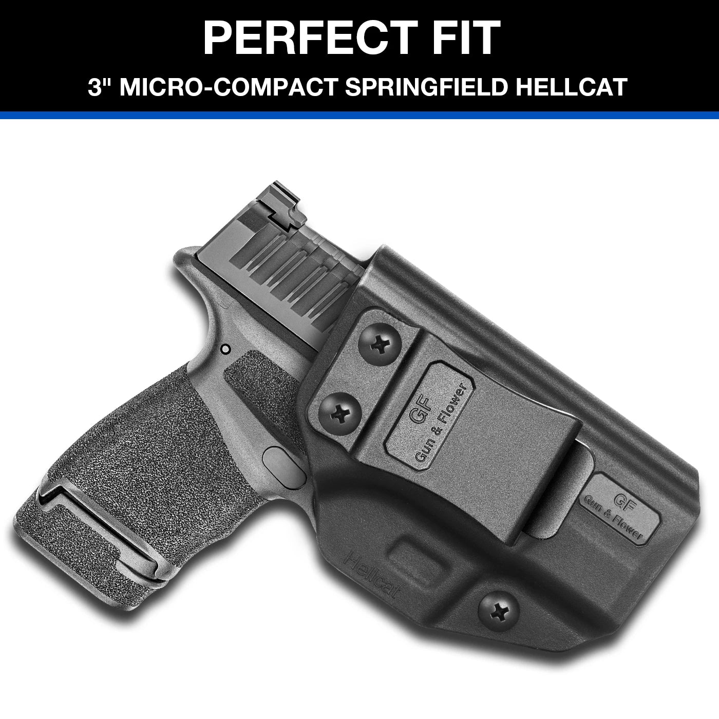 Hellcat Holster IWB KYDEX Holster Fit: Springfield Armory Hellcat Pistol, Inside Waistband Concealed Carry Holster for Hellcat, Adj. Cant & Retention, Right Hand/Left Hand Optional