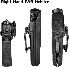 Springfield 9MM Micro Hellcat (IWB) Inside Waistband Kydex Covert Carry Holster | Posi Click Ready | IWB Concealed Kydex Holster | Carbon Fiber or Kydex | Concealed Black
