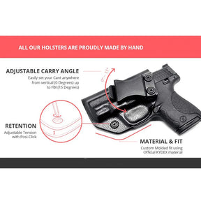 Springfield 9MM Micro Hellcat (IWB) Inside Waistband Kydex Covert Carry Holster | Posi Click Ready | IWB Concealed Kydex Holster | Carbon Fiber or Kydex | Concealed Black