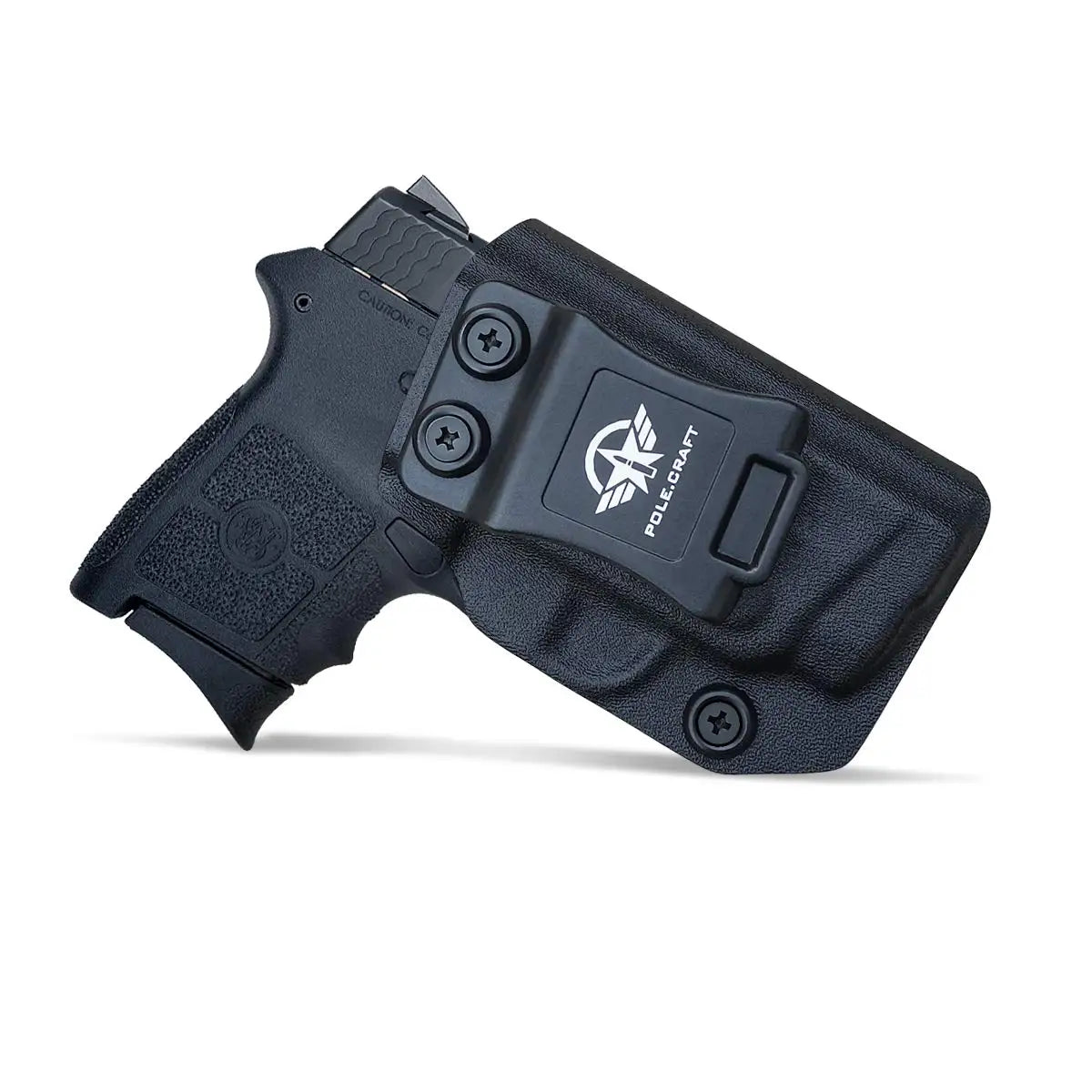 Bodyguard 380 Holster IWB Kydex Holster Custom Fit: Smith & Wesson M&P Bodyguard 380 / Bodyguard 380 with Integrated Laser Pistol - Inside Waistband Concealed Carry - Adj. Cant Retention - Cover Mag-Button - No Slip