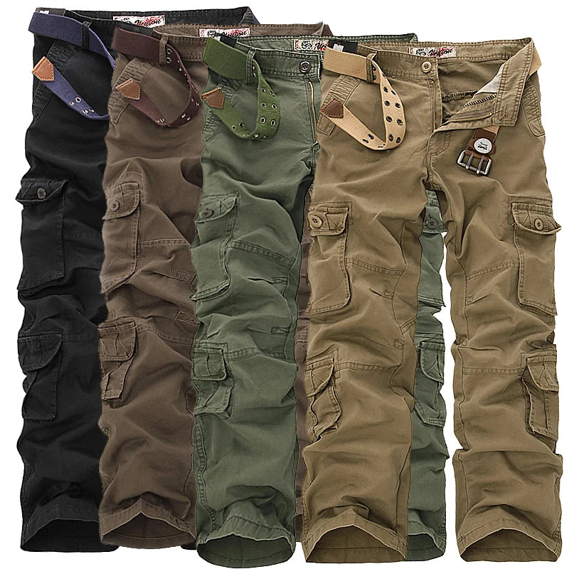 Men's Casual Cargo Pants Military Army Camo Pants Combat Work Pants with 8 Pockets Outdoor Men's Scratch-Resistant Pants Four Seasons Hiking Climbing Tactical Trousers