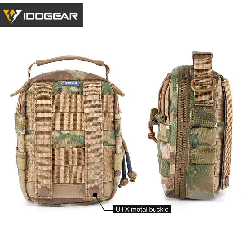 IDOGEAR Tactical Pouches MOLLE Pouch Medical Utility Bag Medical EMT EDC First Aid IFAK Pouches 500D Nylon Water-Resistant