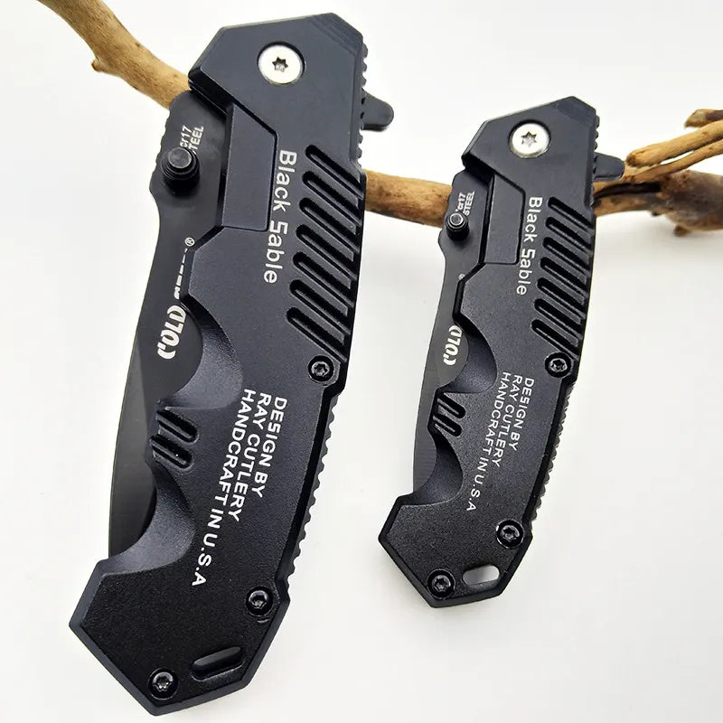 Cobalt Black Survival Tactical Folding Knife Tactical Pocket Knife GD22K, D2 Steel  Folding knife Flip Assisted Open with Durable G10 Handle, Men Women Everyday Carry EDC Knife, Sharp Camping Hiking Daily Work Knives