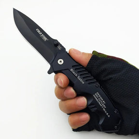 Cobalt Black Survival Tactical Folding Knife Tactical Pocket Knife GD22K, D2 Steel  Folding knife Flip Assisted Open with Durable G10 Handle, Men Women Everyday Carry EDC Knife, Sharp Camping Hiking Daily Work Knives