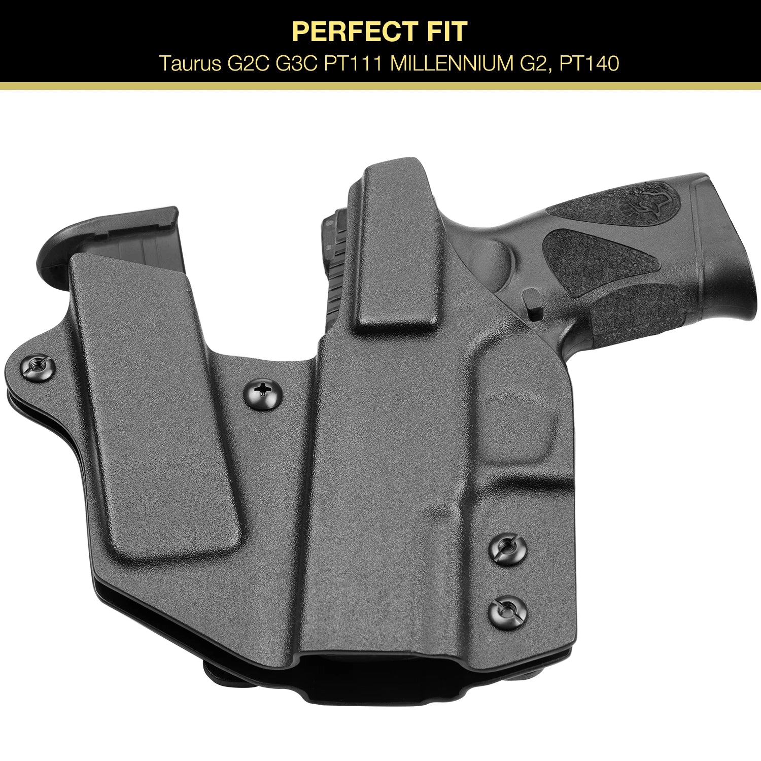 IWB Kydex Holster Compatible with Taurus G2C/ G3C, G2 PT111/PT140, Inside Waistband Concealed Carry Holster with Mag Holder, Sidecar Holster, Adj. Retention