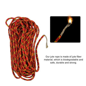 Fire Starter Survival Tool - All-in-One Igniting Rope Fire Starter Kit - Jute Tinder Igniting Rope Fire Starter with 25ft Waterproof Tinder Wick Rope and Steel Fire Striker - Patented Firestarter