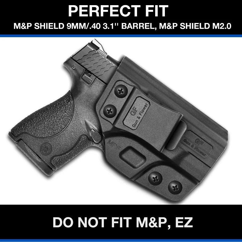 M&P Shield 9mm Holster, IWB Polymer Concealed Carry M&P Shield Holster for M&P Shield .40 3.1''| Smith and Wesson M&P Shield 9mm Holster |Adjustable Cant & Retention | Fiber-Reinforced Polymer & Kydex Available