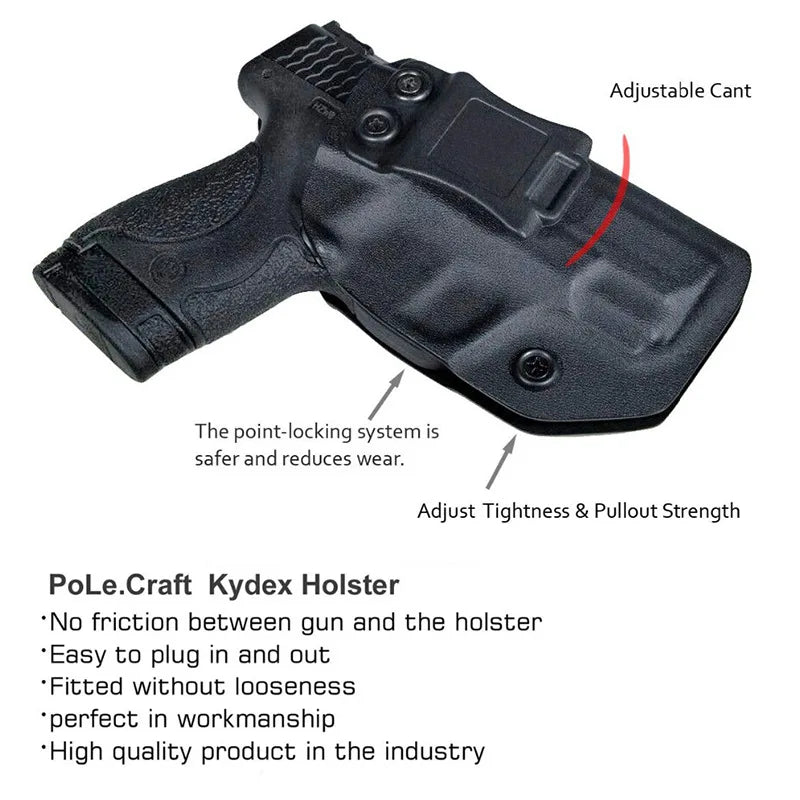 S&W Shield 2.0 Kydex (IWB) Inside Waistband Kydex Covert Carry Holster | Posi Click Ready | IWB Concealed Kydex Holster | Carbon Fiber or Kydex | Concealed Black
