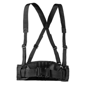 Adjustable Tactical Shoulder Nylon Kit Support Belt Tactical Battle Combat Padded Equipment Molle Waist Belt with Adjustable Suspenders Free Straps