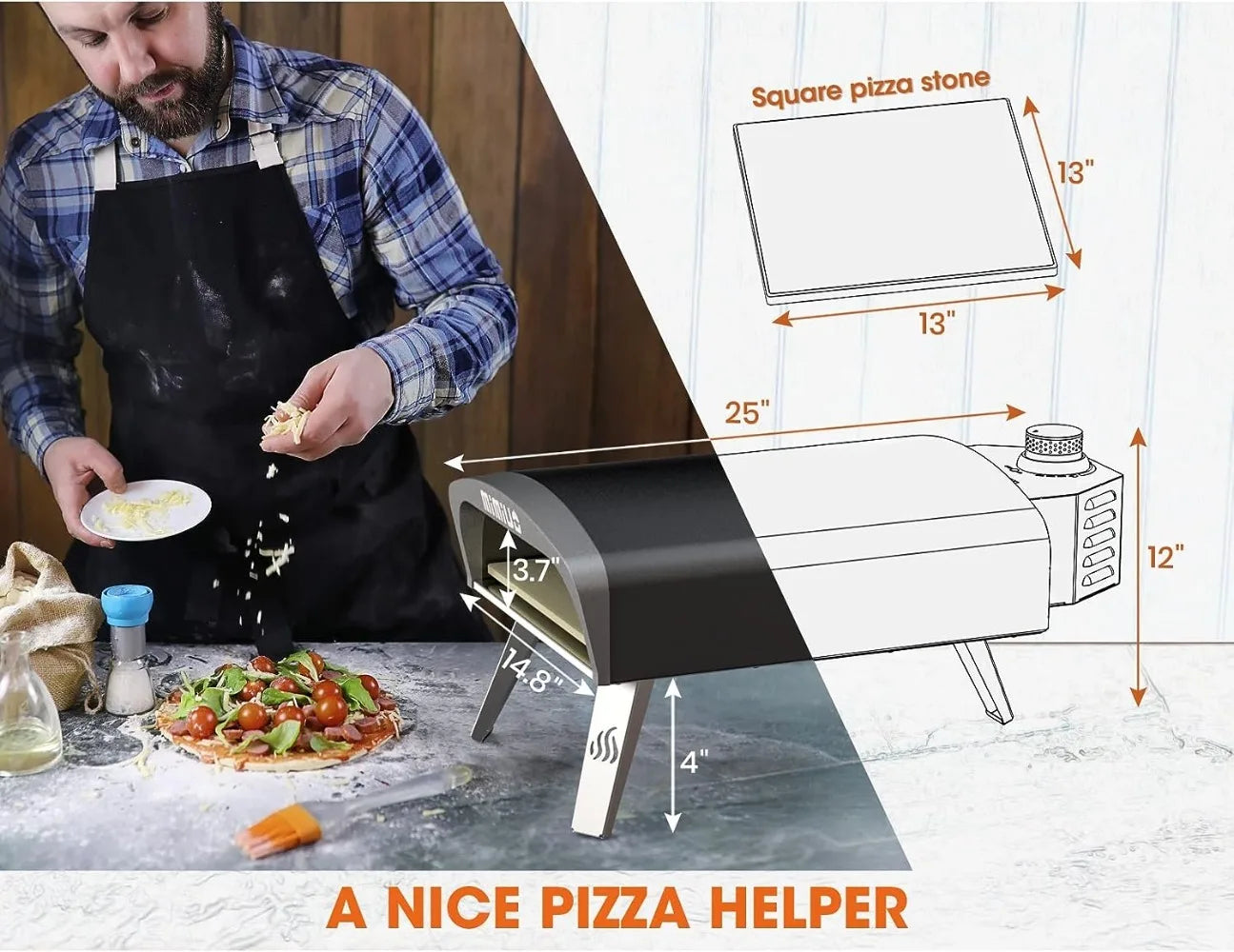Portable Gas Powered Professional Pizza Stove Oven