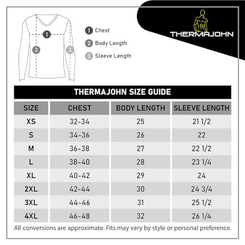 Thermal Shirts for Men Long Sleeve Thermal Compression Shirts for Men Base Layer Cold Weather Traditional Long Johns Thermal Long-Sleeve, Men