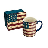 American Flag Themed Coffee Mug Patriotic Mugs 4th of July Ceramic Cups Vintage American Flag Stars Stripes Print Drinking Mugs Coffee Cups for Independence Day Home School Office Lang Colonial Flag 14 oz. Mug Multicolored